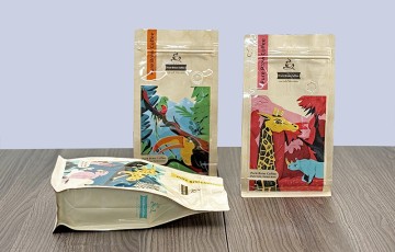 Custom High Barrier Flat Bottom Coffee Bag With One-way Vent Valve