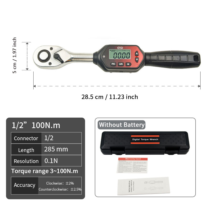 Digital Torque Wrench, GWM-R100 1/2”3 N.m~100 N.m