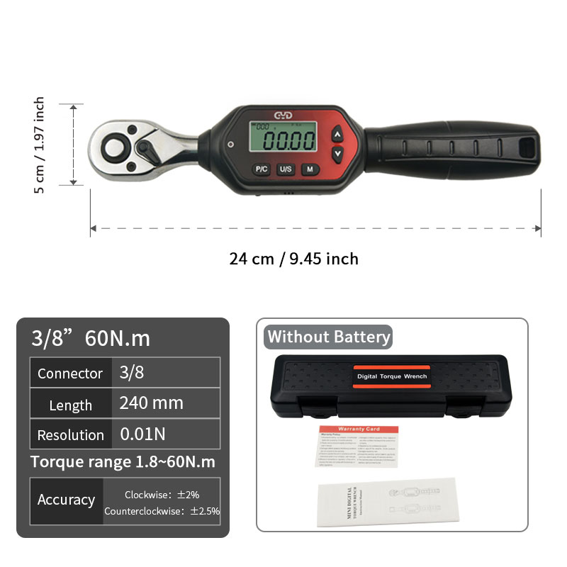 Digital Torque Tester , GWM-R60 3/8”1.8 N.m~60 N.m