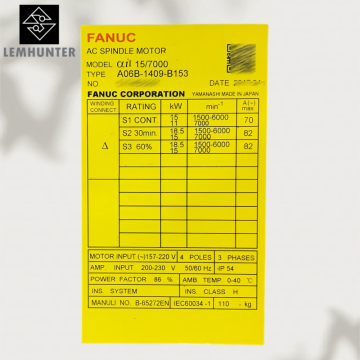 A06B-1409-B153 FANUC AC Servo Motor