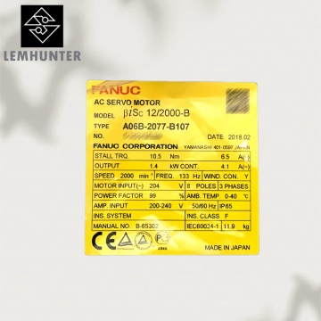 A06B-0077-B103 FUNAC AC Servo Motor CNC Machine Motor