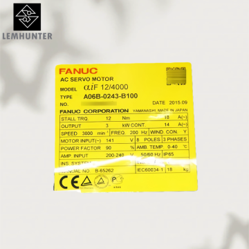 A06B-2243-B100 A06B-0243-B100 FANUC CNC Router AC Servo Motor
