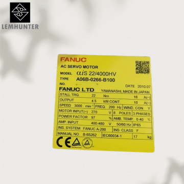 A06B-0266-B100 FANUC High Voltage AC Servo Motor