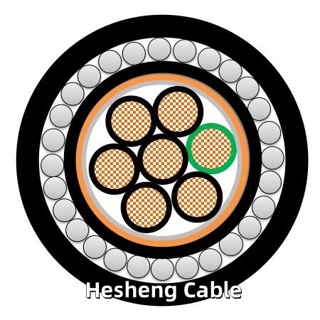 600V PVC Insulation PVC Sheath armored control Cable with copper wire braided