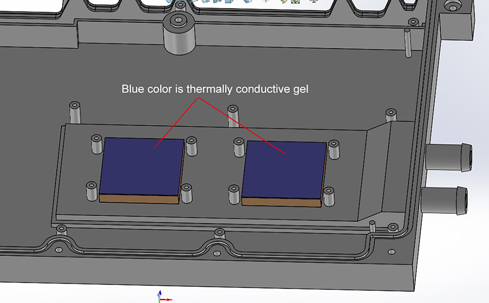 Blue color is thermally conductive gel