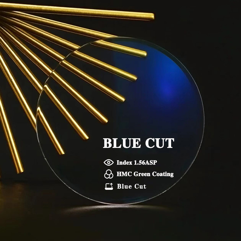 1.56 ASP High Definition Blue Cut HMC Green Coating Optical Lens
