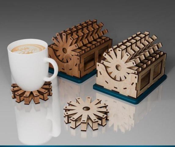 DIY laser engraving - coasters