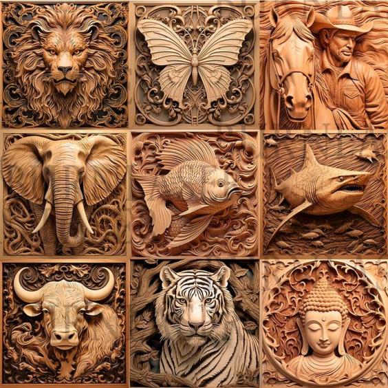 Laser cutting engraving works - traditional patterns