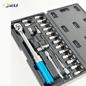 Bike 1/4 Ratcheting Torque Wrench Set Alloy 5-25N.m DIY Bicycle Tool Chrome Finish OEM Customized Metric Measurement System