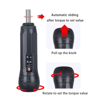 KINGCA Adjustable 10-70 In.lb Preset Torque Hexagon Screwdriver Set 1/4" Chrome Finish Plastic Handle Industrial Grade RotaTing