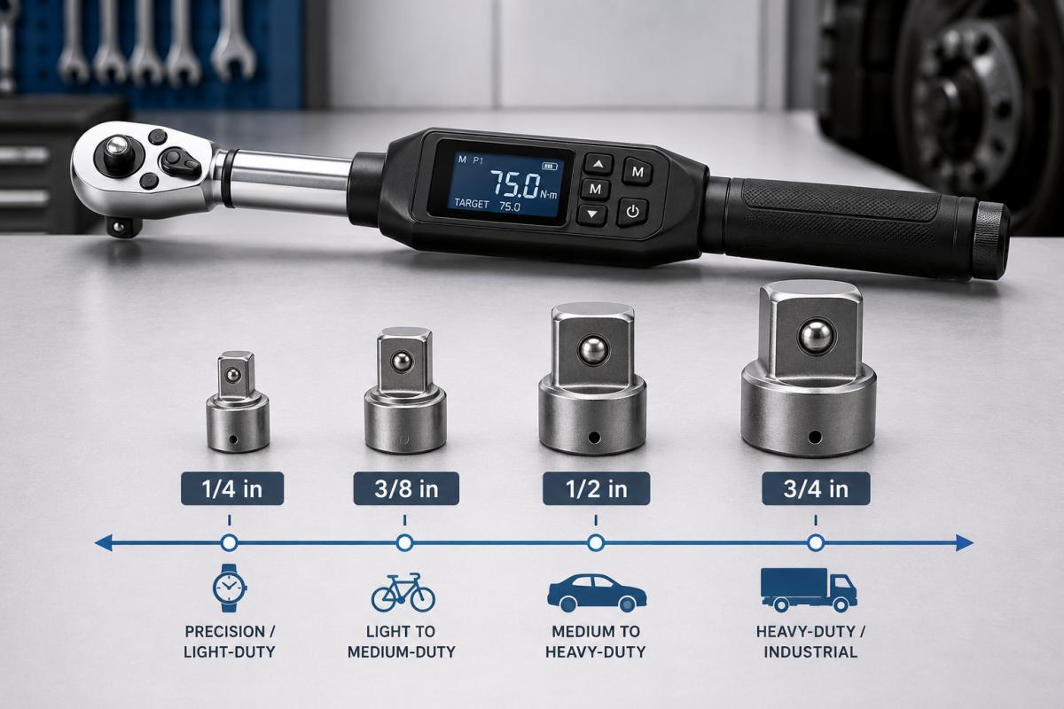 Ready to Publish 1/4 vs 3/8 vs 1/2 vs 3/4 Inch Digital Torque Wrench: Which Drive Size Do You Need?