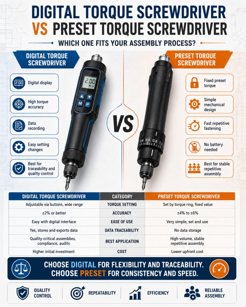 Ready to Publish Digital Torque Screwdriver vs Preset Torque Screwdriver: Which One Fits Your Assembly Process?