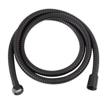 Stainless Steel Bathroom Shower Double Lock Black Hose