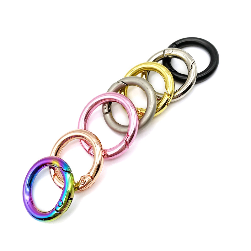 Round Carabiners O Ring Keyring Spring Clip Circular Carabiner Clips