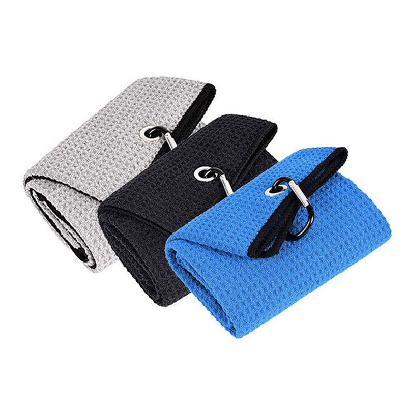 Golf Towel Custom Logo Microfiber Golf Towels With Clip For Bag
