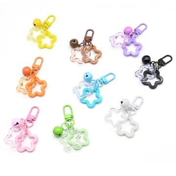 Móc khóa túi xách hình ngôi sao ngũ giác rỗng bằng acrylic sáng tạo