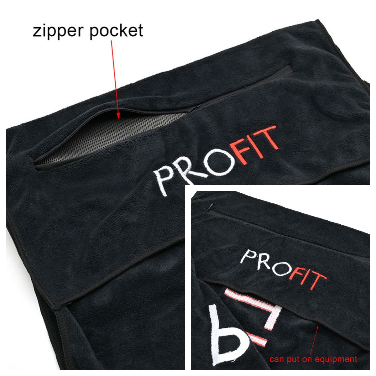 Towel With Zip Pocket
