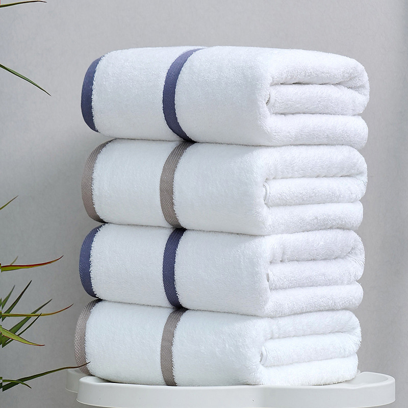 Wholesale Personalized Premium Logo White 100 Cotton Hotel Bath Towel Set