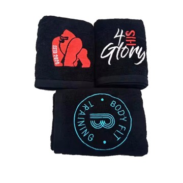 100% bawełna, szybkoschnąca, czarna, z haftem ...