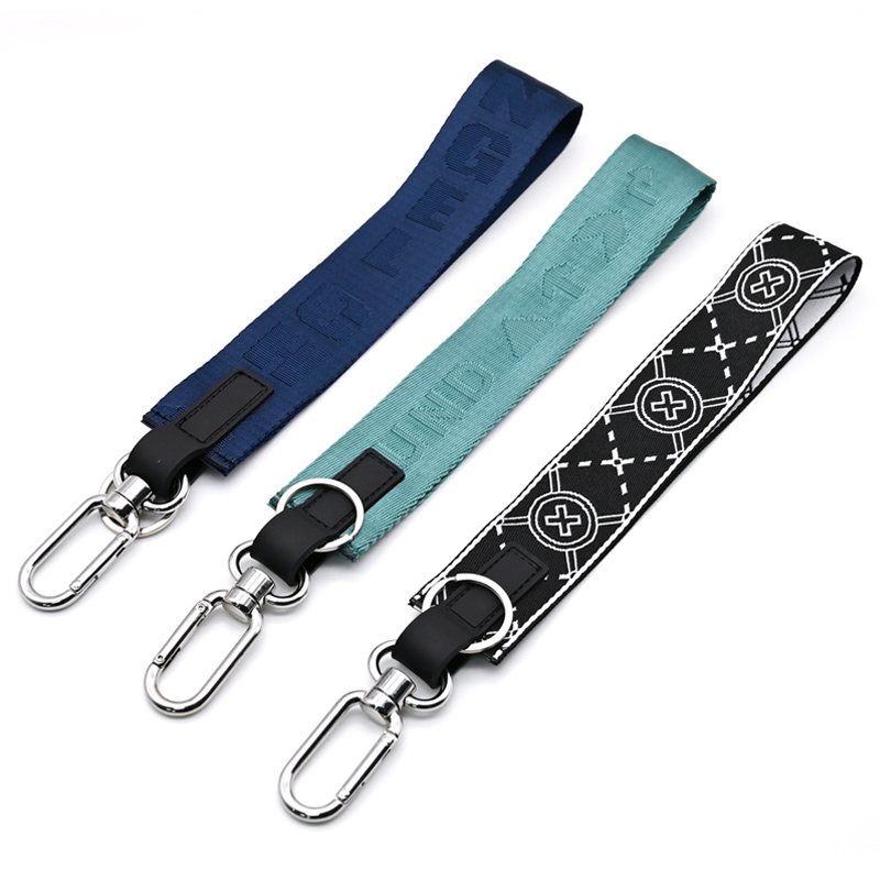 Customized Logo Jacquard Short Key Lanyard Nylo...