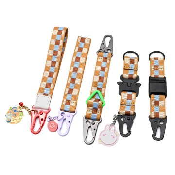 Short Nylon Keychain Wristlet Key Chain Strap L...