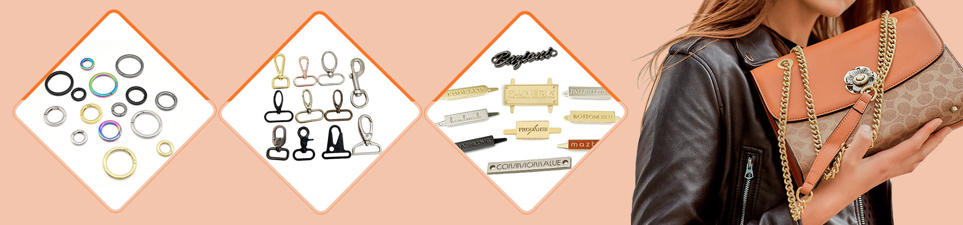 Metal Enamel Pin Badge Purse Tags Metal Tags For Bags Clothing
