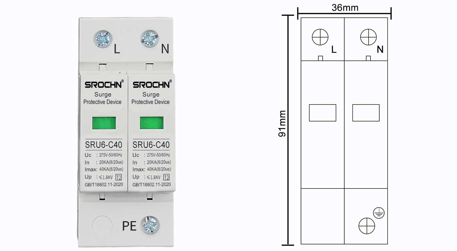 Lightning-Surge-Protector-AC275V-20-40KA-Lightning-Arrester3