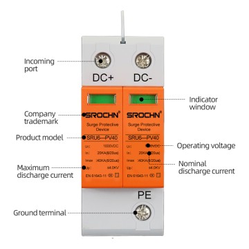 Advanced 2P 1000VDC T2 Surge Protective Device with 40kA Maximum Discharge Capacity