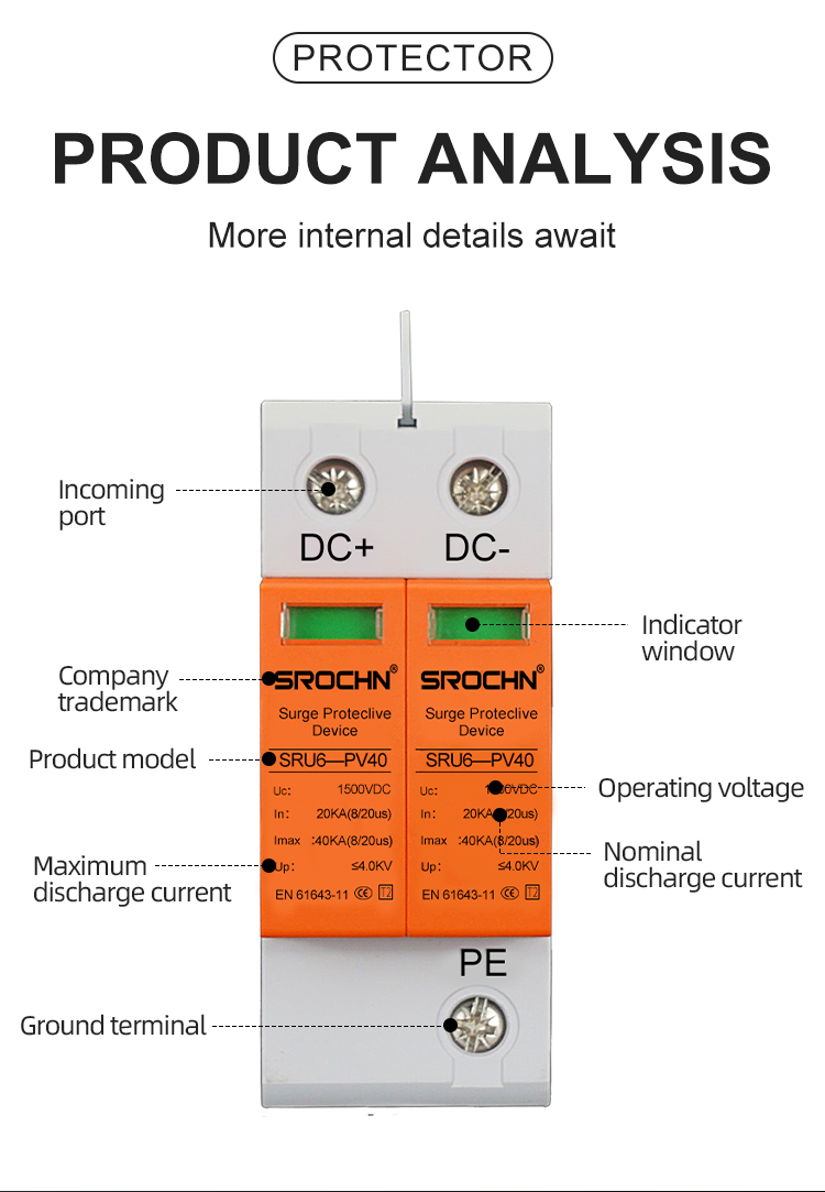 1500VDC T2 Surge Protective Device with 40kA Discharge Capacity (4)