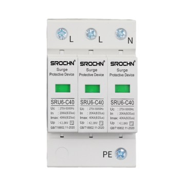 3P 275V T2 Lightning Arrester 20KA to 40KA Surge Protective Device SPD