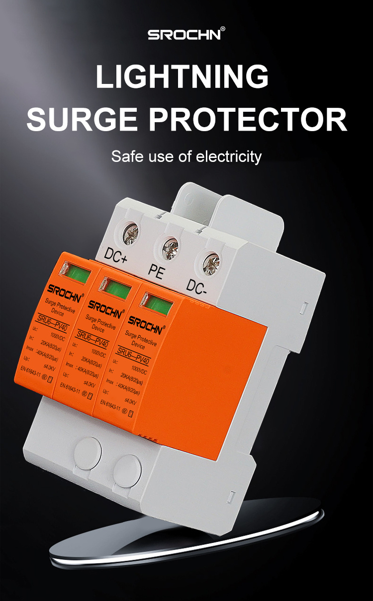 Dispositivo de proteção contra surtos 3P 1000VDC T2 40kA 20kA SP01