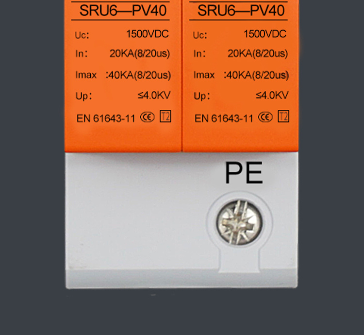 Dispositivo de proteção contra surtos T2 de grau industrial 2P 1500VDC Dev09