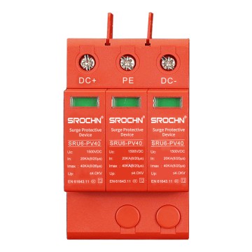 3P 1500VDC T2 Surge Protective Device with 40kA Maximum Discharge Capacity