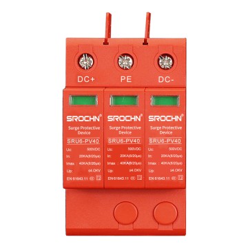 3P 500VDC T2 Surge Protective Device with 40kA Maximum Discharge Capacity