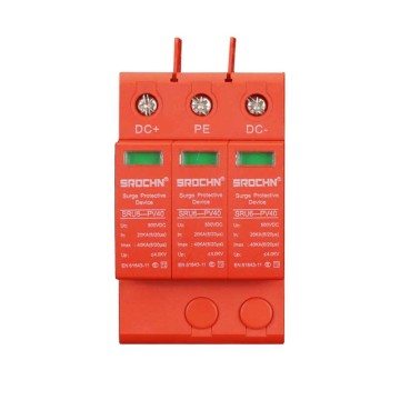 Dispositivo de proteção contra surtos trifásico avançado de 500 VCC T2 com capacidade de 40 kA