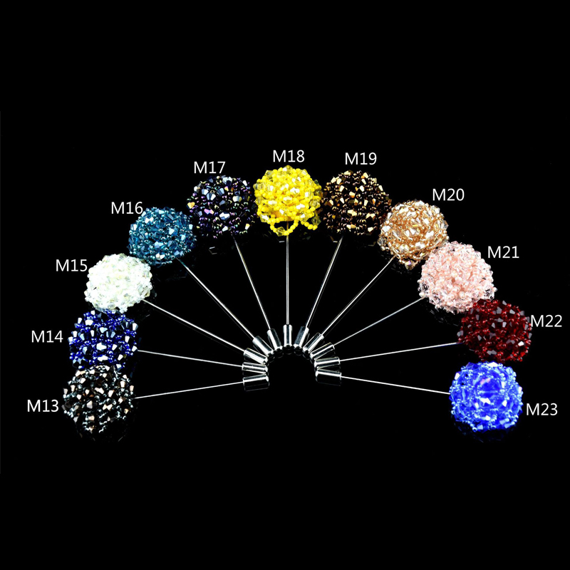 High Quality Factory Wholesale Wedding Flower Crystal Lapel Pin for Men BC-1080
