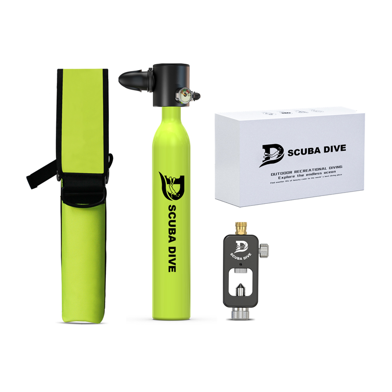 CE Certificate Safe 0.5L Capacity 5-10 Minutes Breathing Aluminum Dive Air Tank Scuba Diving Equipment Gas Cylinder with Refill Adapter