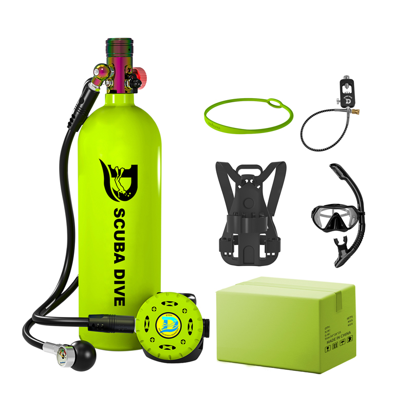 Mini tanque de oxígeno DeDePu Explosive Model Scuba de 2,3 L con máscara de snorkel y mochila