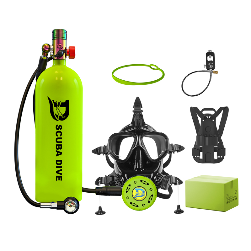 Equipo de buceo Tanque de buceo de cobre duradero de 2,3 l con máscara de snorkel