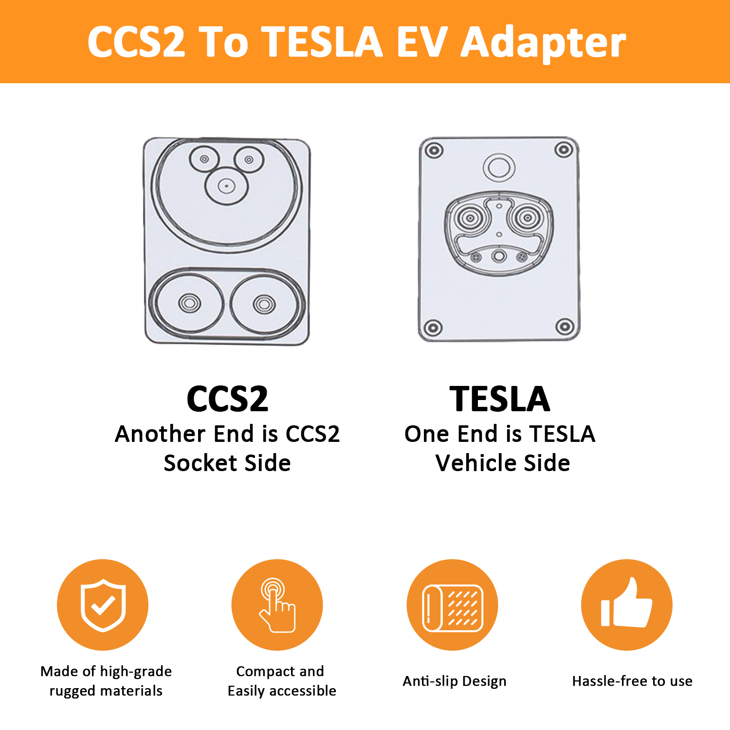 High Speed Charging IP55 CCS2 to Tesla EV Charging Adapter (7)63z