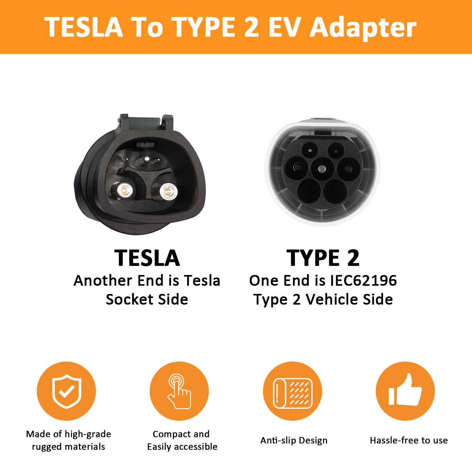 32A Tesla TO Type 2 Car Charger Adapter (7)ivz