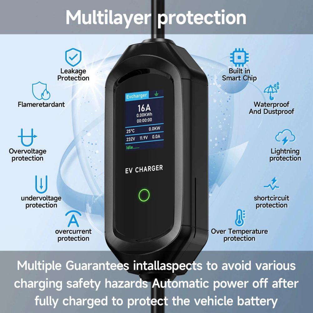 Type 1 J1772 Portable EV Charger for Vehicle Charging (5)