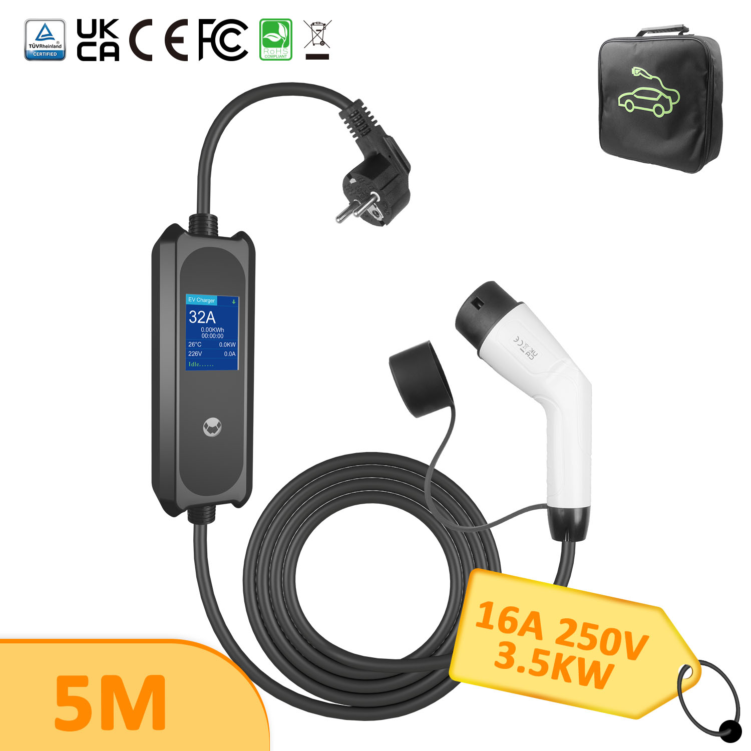 Передовое Портативное Зарядное Устройство Для Электромобилей: 7kw/3.5kw Тип 2 Мобильная Зарядная Станция