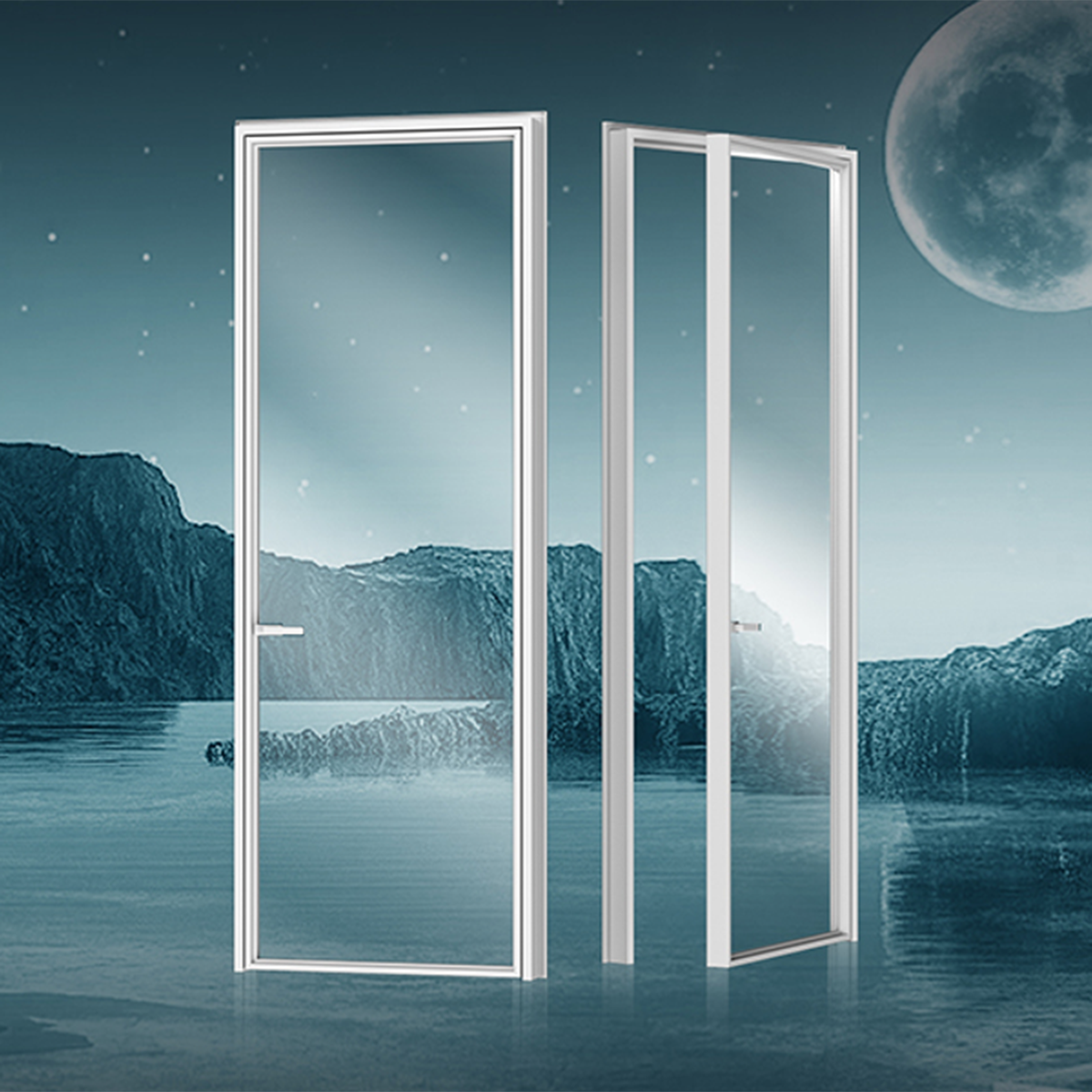 aluminium white  doors frameless glass doors doors and windows company