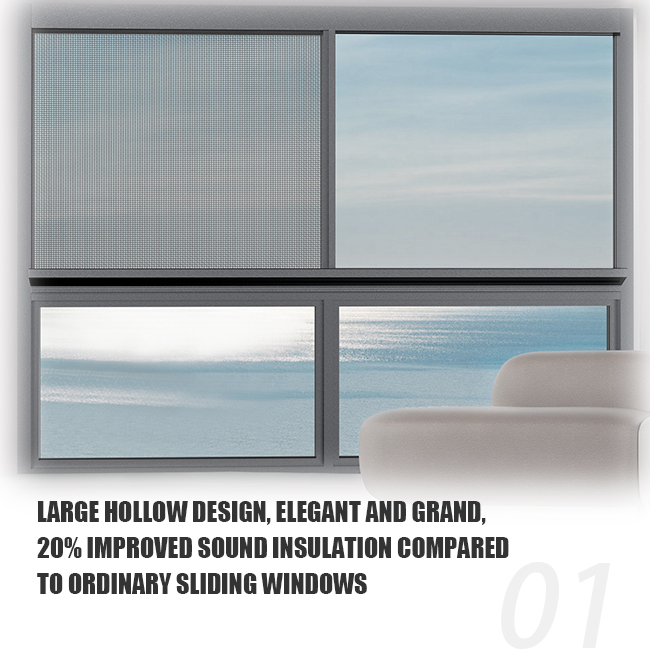 aluminum alloy sliding windows with glass design