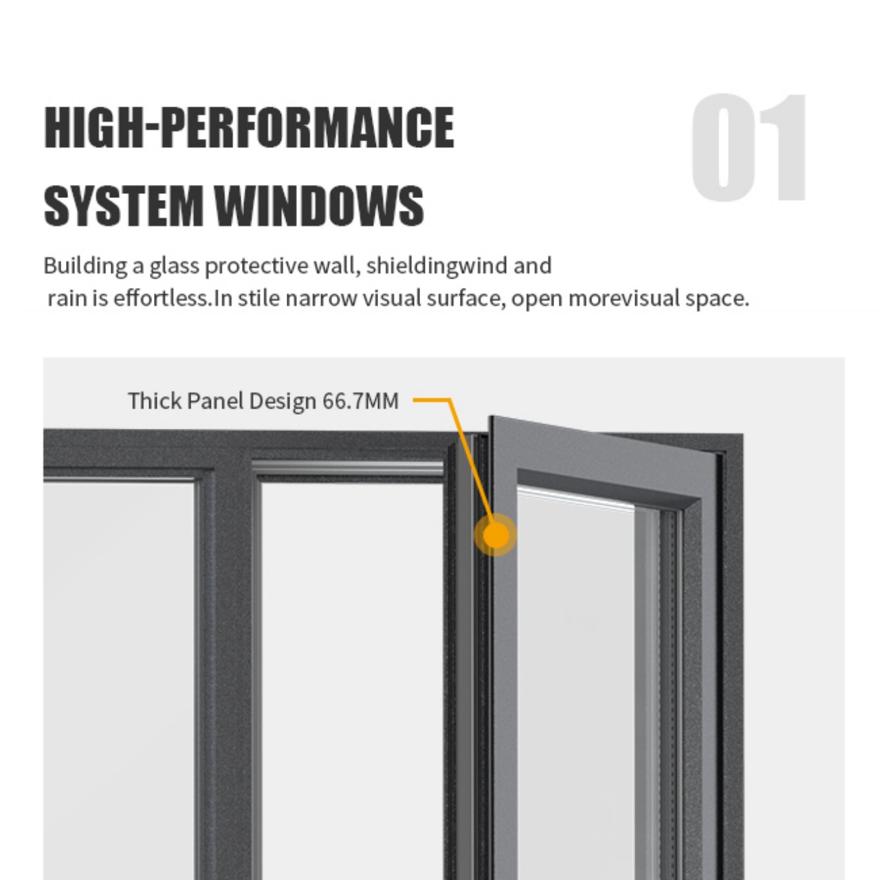 Thermal break aluminum frame double glazed window casement windows