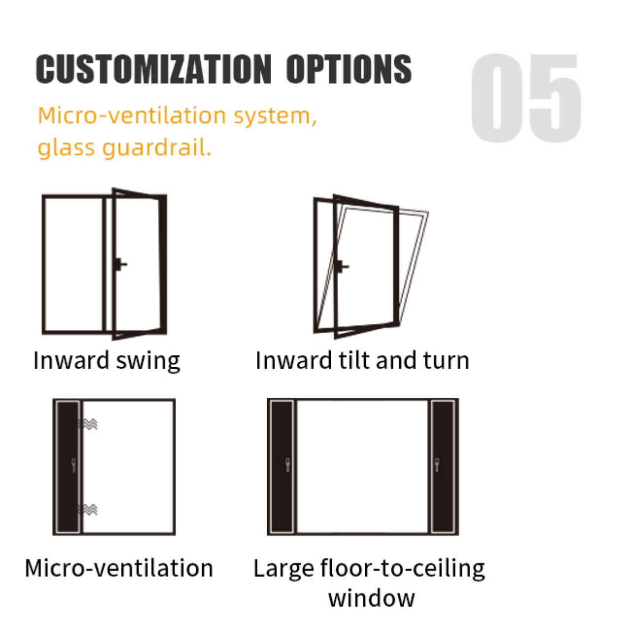 tilt and turn windows aluminum glass window energy efficient double glass glaze tilt- turn window
