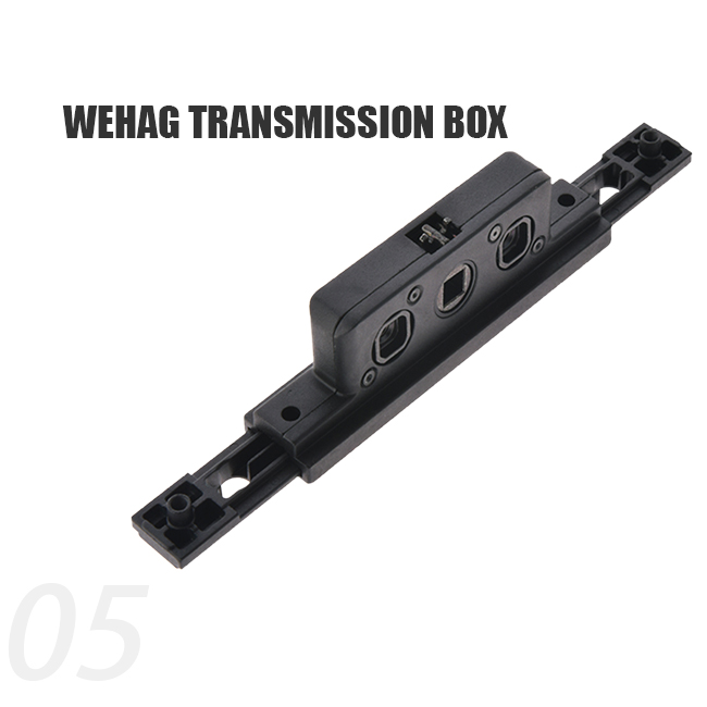 Inner casement window transmission case