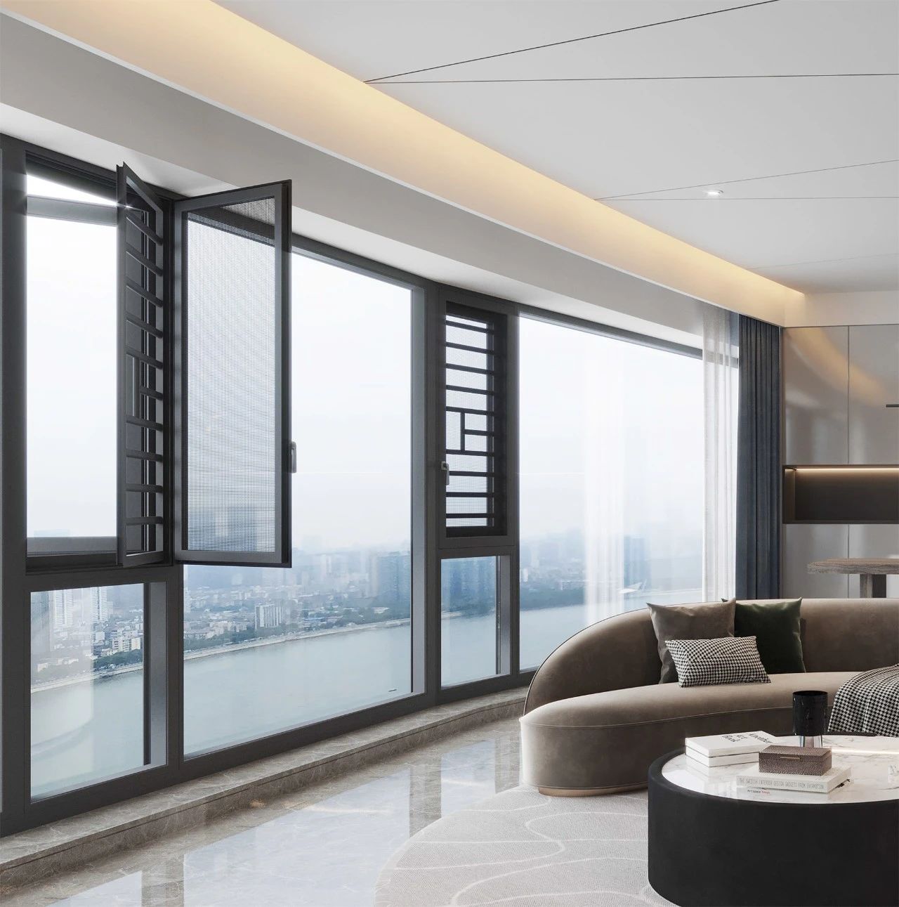 图片4double pane windows aluminium concertina doors