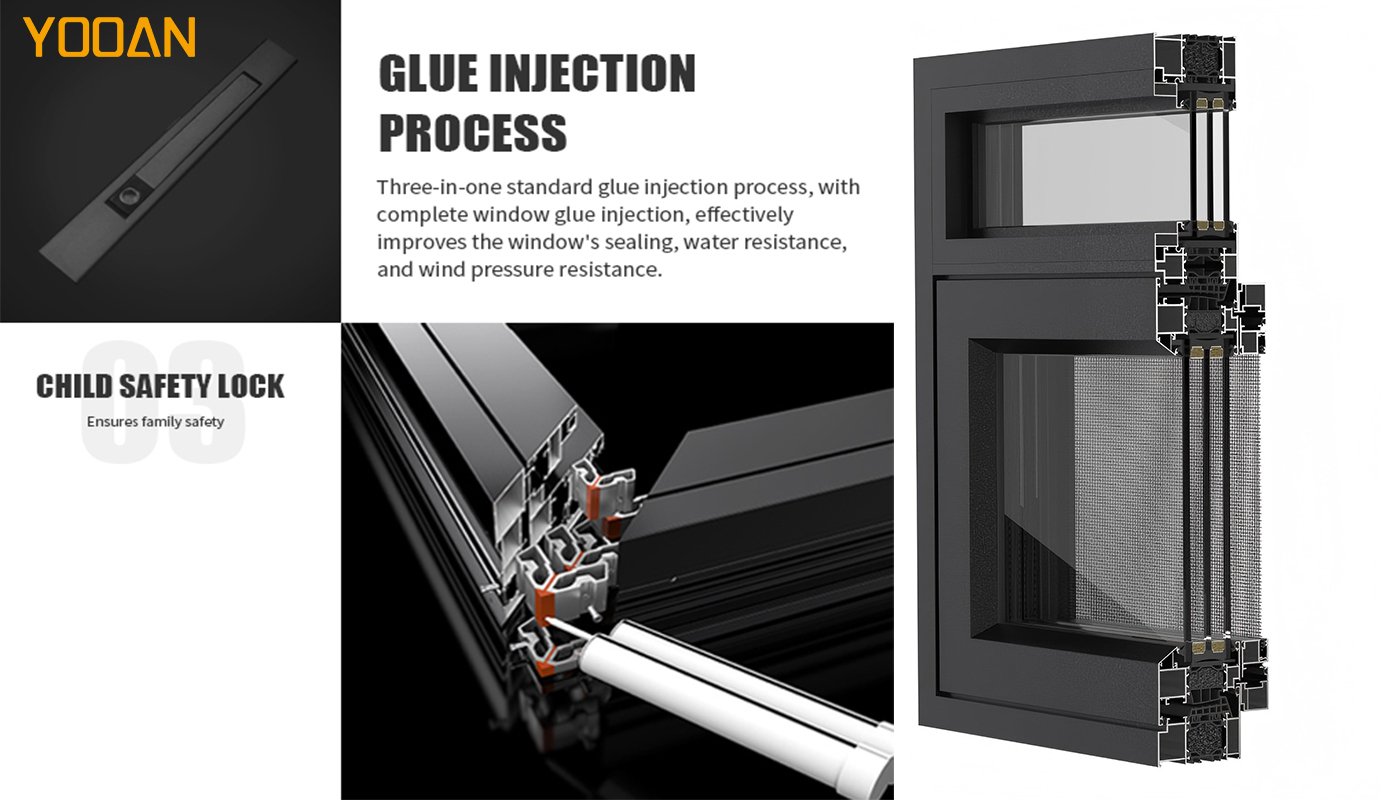 图3 Black window frames Glue-in frames